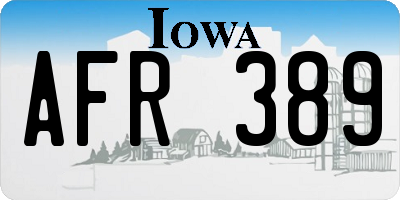 IA license plate AFR389