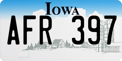 IA license plate AFR397