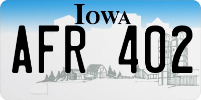 IA license plate AFR402