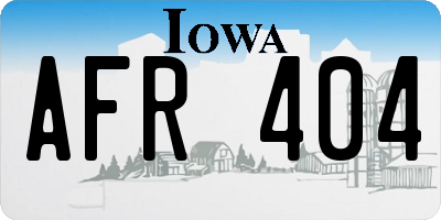 IA license plate AFR404