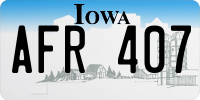 IA license plate AFR407
