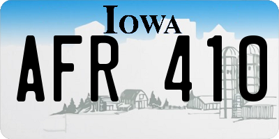 IA license plate AFR410