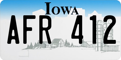 IA license plate AFR412