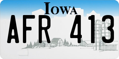 IA license plate AFR413