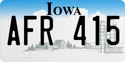 IA license plate AFR415