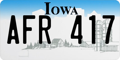 IA license plate AFR417