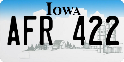 IA license plate AFR422