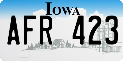 IA license plate AFR423