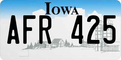 IA license plate AFR425