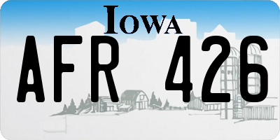 IA license plate AFR426