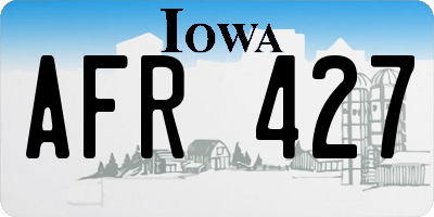 IA license plate AFR427