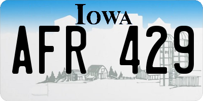 IA license plate AFR429