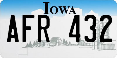 IA license plate AFR432