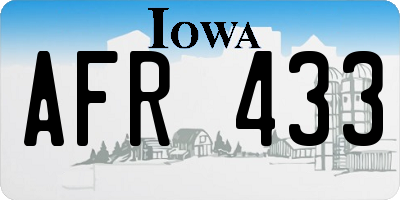 IA license plate AFR433