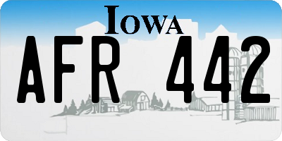 IA license plate AFR442