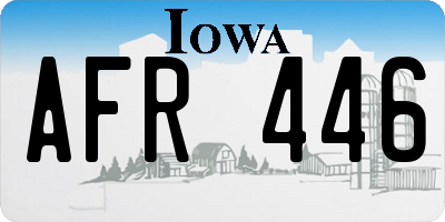 IA license plate AFR446