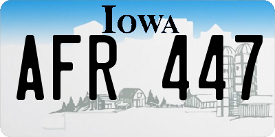 IA license plate AFR447