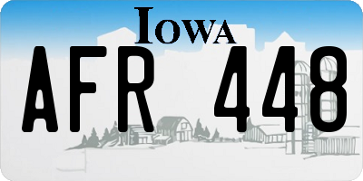 IA license plate AFR448