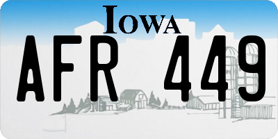 IA license plate AFR449