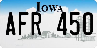 IA license plate AFR450