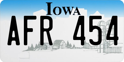 IA license plate AFR454