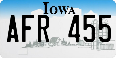IA license plate AFR455