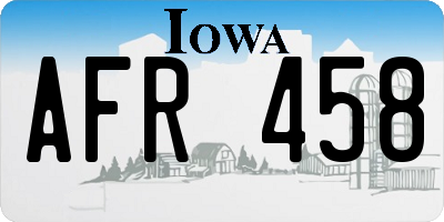 IA license plate AFR458