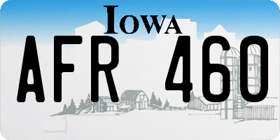 IA license plate AFR460
