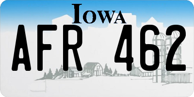 IA license plate AFR462