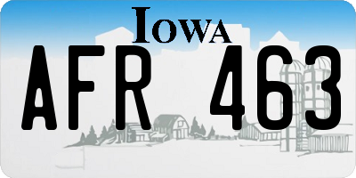 IA license plate AFR463