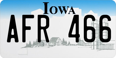 IA license plate AFR466