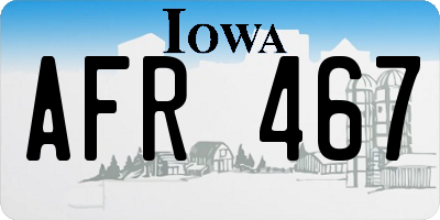 IA license plate AFR467