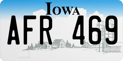 IA license plate AFR469