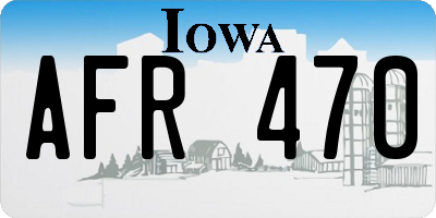 IA license plate AFR470