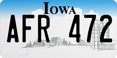 IA license plate AFR472