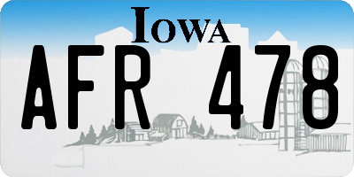IA license plate AFR478