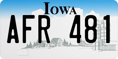 IA license plate AFR481
