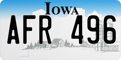 IA license plate AFR496