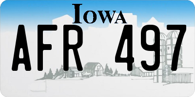 IA license plate AFR497