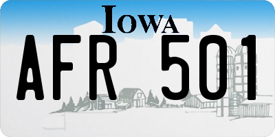 IA license plate AFR501