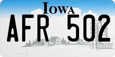IA license plate AFR502