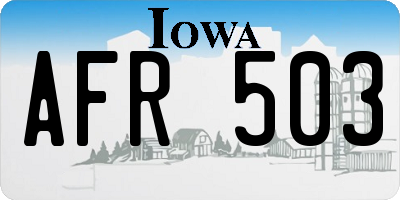 IA license plate AFR503