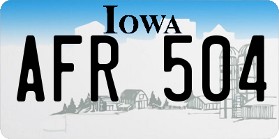 IA license plate AFR504