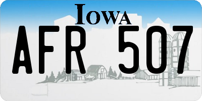 IA license plate AFR507