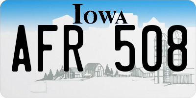 IA license plate AFR508