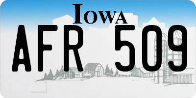 IA license plate AFR509