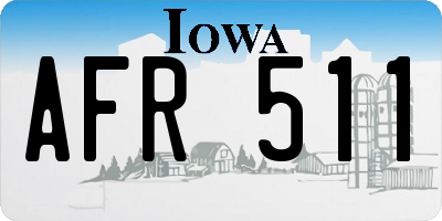 IA license plate AFR511