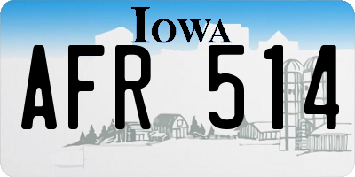 IA license plate AFR514