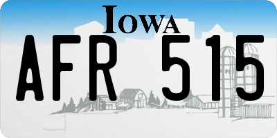 IA license plate AFR515