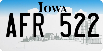 IA license plate AFR522